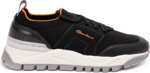 Santoni Zwarte Sneakers met Sokken Zwart Heren