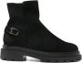 Santoni Zwarte Suède Elastische Laars - Thumbnail 1