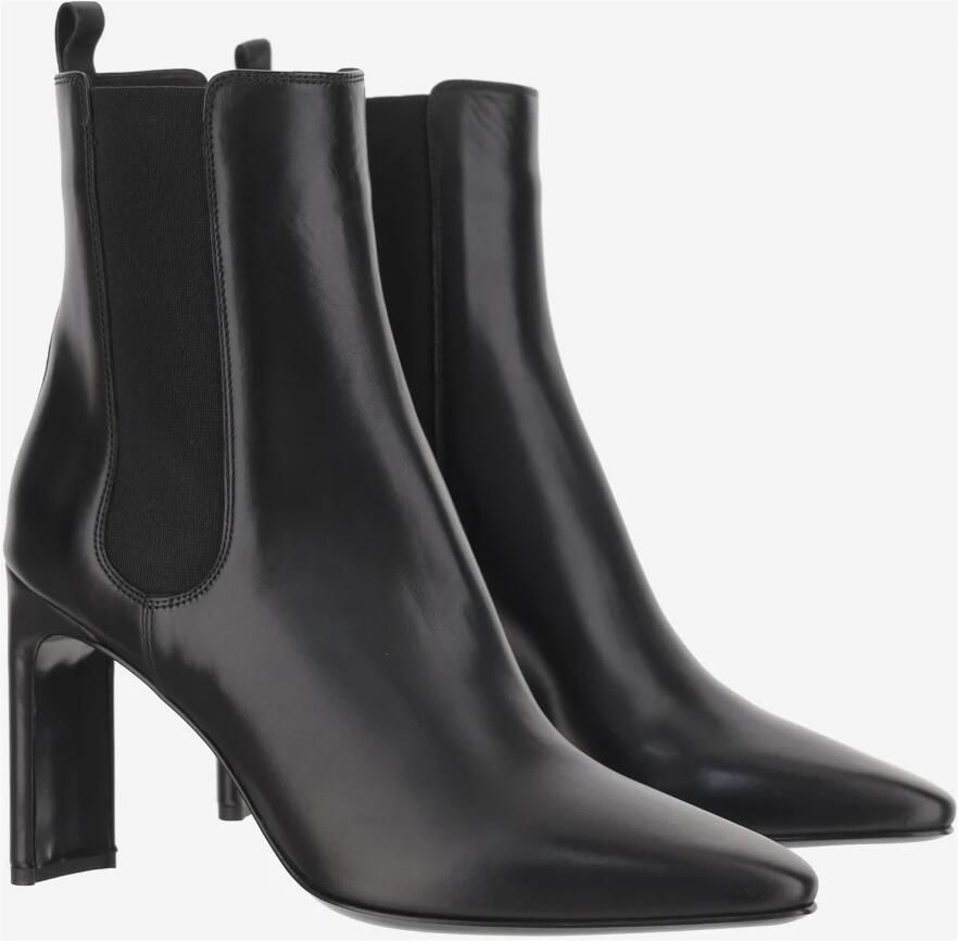 Sartore Puntige Neus Leren Laarzen met Brede Hak