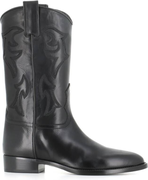 Sartore Vintage Zwarte Leren Laarzen Black Dames