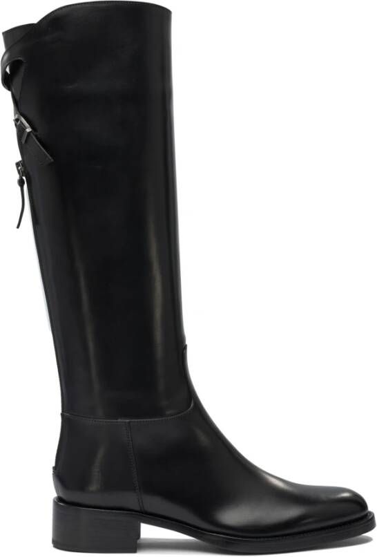 Sartore Zwarte Leren Enkellaarzen Stijlvolle Look