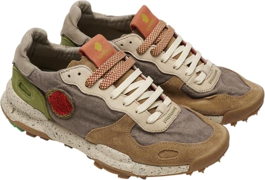 Satorisan Chacrona Linen Casual Sneakers Mannen Vintage Leer en linnen Sneakers Kleur Faded Chestnut - Foto 3