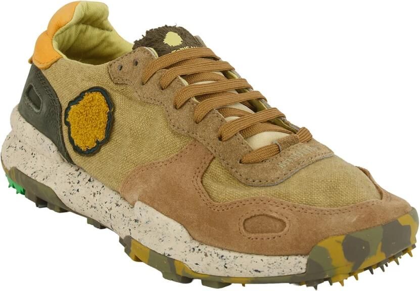 Satorisan Chacrona Linen Casual Sneakers Mannen Vintage Leer en linnen Sneakers Kleur Wheathered Khaki - Foto 3