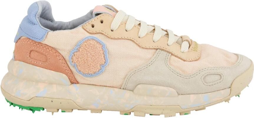 Satorisan Chacrona Linen Casual Sneakers Vrouwen Vintage Leer en linnen Sneakers Kleur Creamy Peach