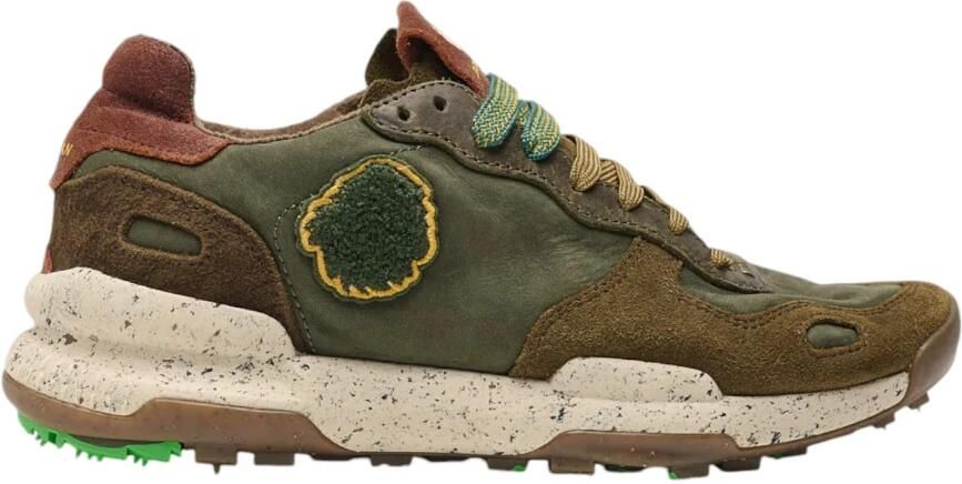 Satorisan Chacrona Premium Casual Sneakers Mannen Vintage Leer Sneakers Kleur Dark Green