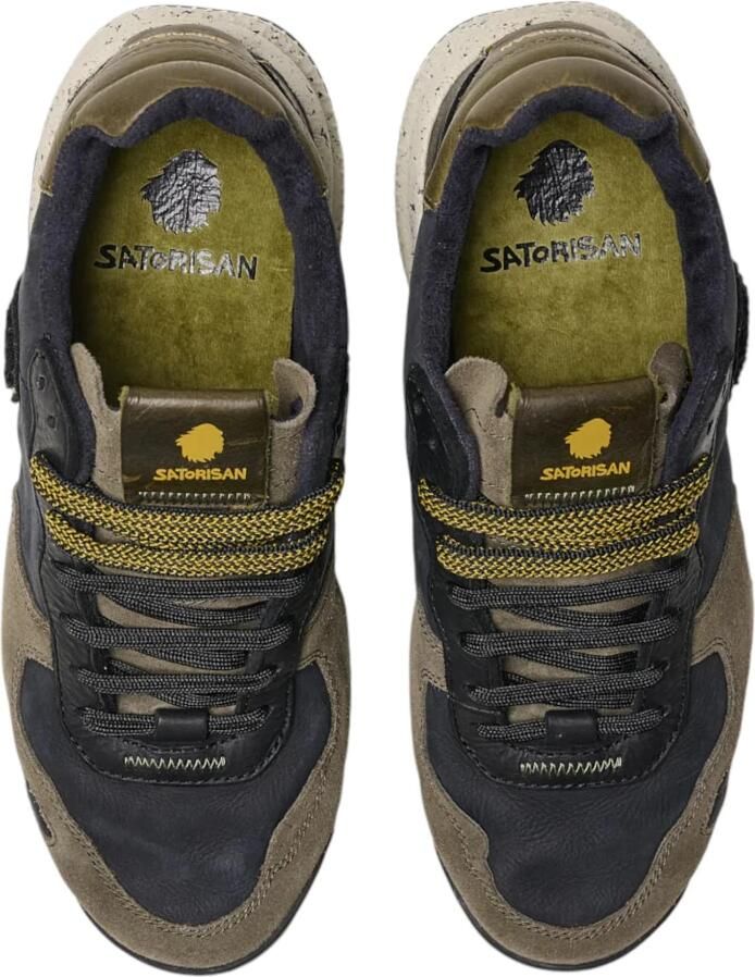 Satorisan Chacrona Premium Casual Sneakers Mannen Vintage Leer Sneakers Kleur Black Khaki - Foto 3