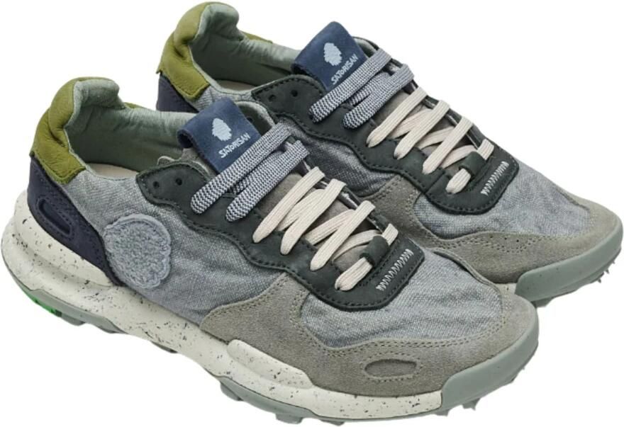 Satorisan Chacrona Linen Casual Sneakers Mannen Vintage Leer en linnen Sneakers Kleur Concrete Grey - Foto 2