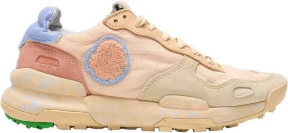 Satorisan Chacrona Linen Casual Sneakers Vrouwen Vintage Leer en linnen Sneakers Kleur Creamy Peach