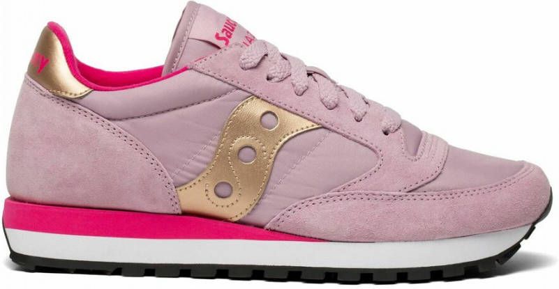 Saucony Suede Nylon Sneakers met EVA Tussenzool Pink Dames