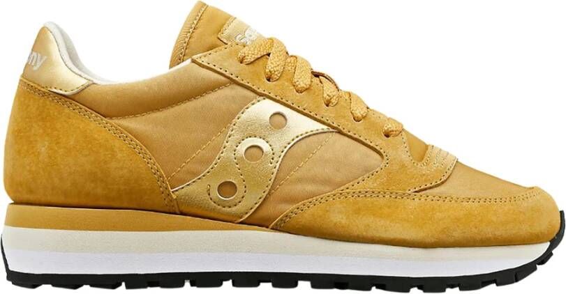 Saucony Beige Sneakers met Stoffen Voering en Rubberen Zool Beige Dames