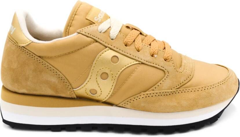 Saucony Beige Sneakers met Stoffen Voering en Rubberen Zool Beige Dames