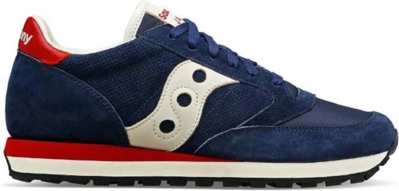 Saucony Blauwe Sneakers met Leren en Stoffen Voering Blue Heren