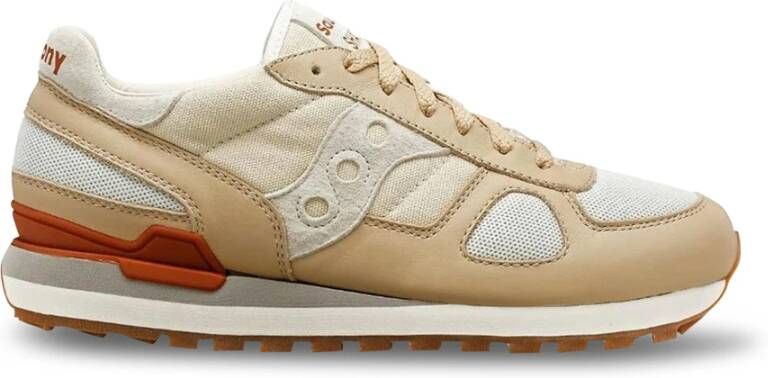 Saucony Stoffen Suède Sneakers met Rubberen Zool Brown Heren