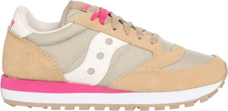 Saucony Eenvoudige Jazz Sneakers met Vetersluiting Beige Dames - Foto 3