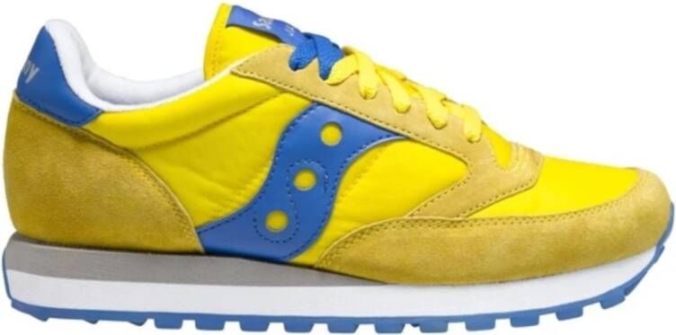 Saucony Gele Sneakers met Vet Logo en Blauwe Accenten Yellow Heren