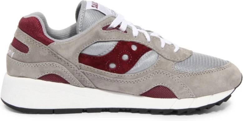 Saucony Grijs Rood Shadow 6000 Sneakers