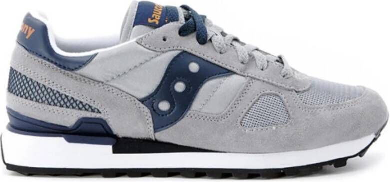 Saucony Originele Shadow Sneakers in Grijs met Blauwe Inzetstukken Gray Heren
