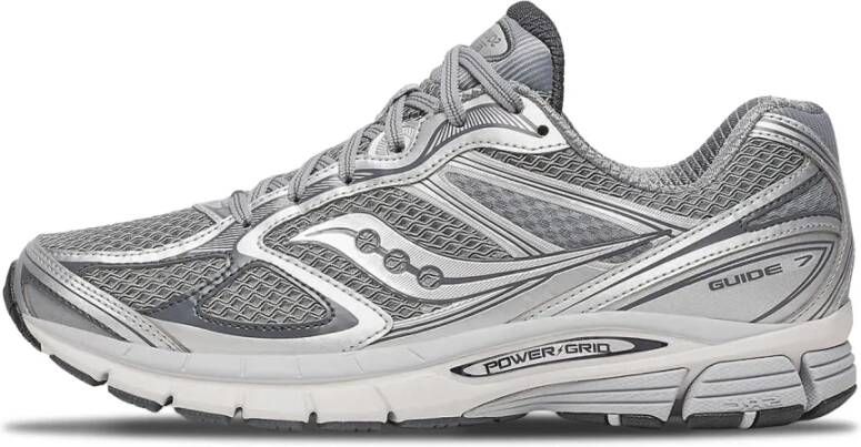 Saucony Grijze Zilveren Sneakers met Sportief Design