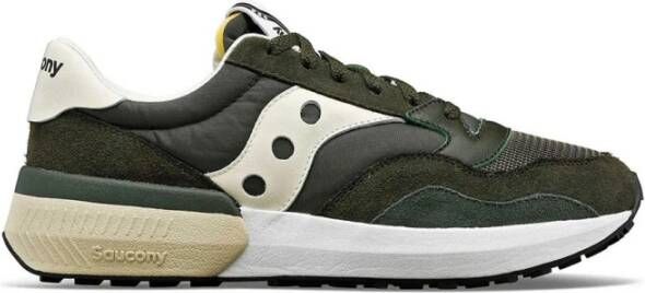 Saucony Groene Sneakers met Stoffen Voering en Rubberen Zool Groen Heren