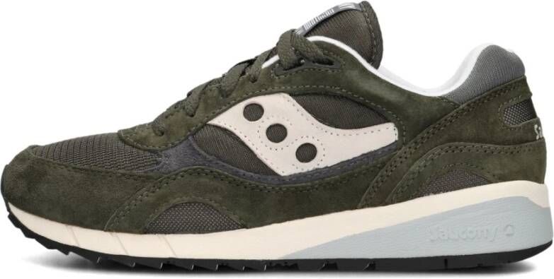 SAUCONY Lage Sneakers Heren Shadow 6000 M Maat: 46 Materiaal: Suède Kleur: Groen