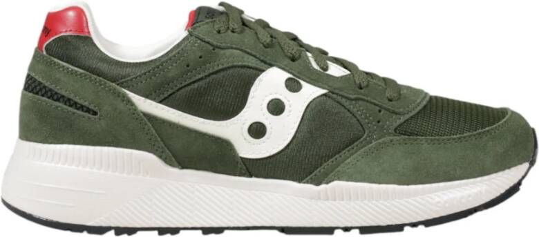 Saucony Groene Slip-On Leren Sneakers Green Heren