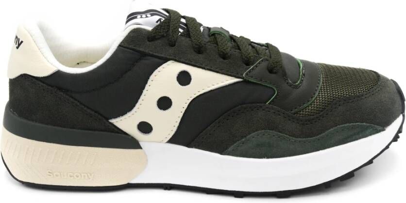 Saucony Groene Sneakers met Stoffen Voering en Rubberen Zool Groen Heren