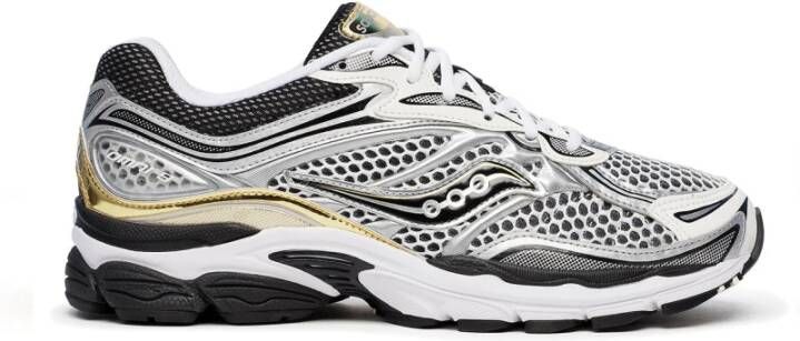 SAUCONY Lage Sneakers Progrid Omni 9 Maat: 38 Materiaal: Leatherlook Kleur: Zilverkleurig