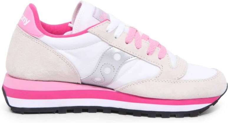 Saucony Stijlvolle Jazz Triple Cht Gray Pink Sneakers voor Dames Meerkleurig