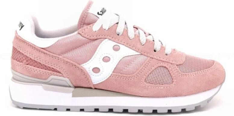 Saucony Originele Shadow Roze Sneakers met Witte Inzetstukken