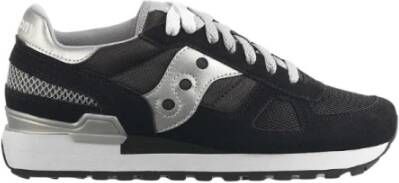 Saucony Zwarte Sneakers met Comfortabele Pasorm en Gedempte Zool Black Dames