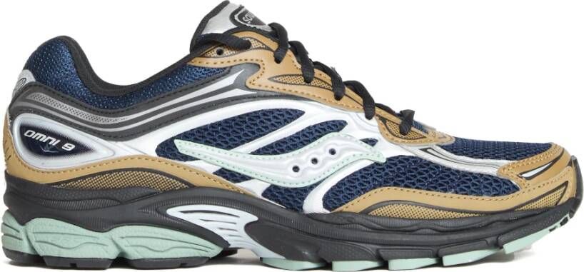 SAUCONY Lage Sneakers Heren Progrid Omni 9 H Maat: 43 Materiaal: Mesh Kleur: Blauw