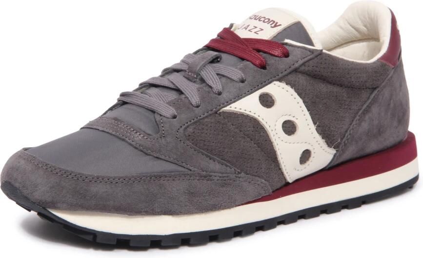 Saucony Grijze Sneakers met Leren en Stoffen Voering Gray Heren