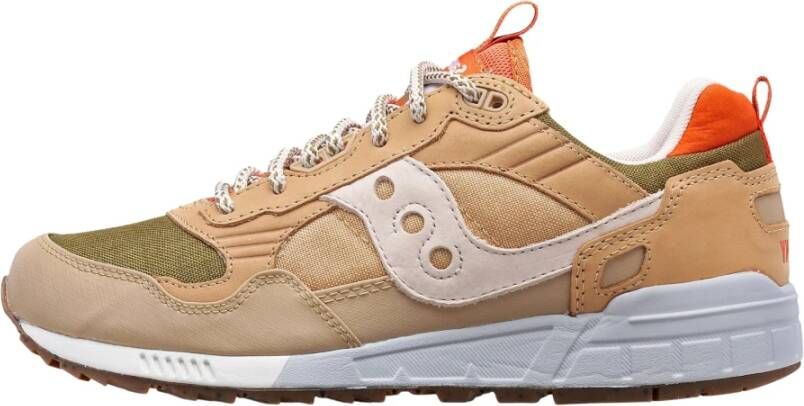 Saucony Unisex Leren en Textiele Sneakers Beige Heren