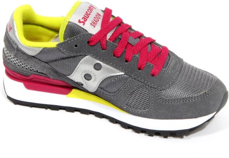 Saucony Retro Shadow Leren en Textiele Sneakers Gray Dames