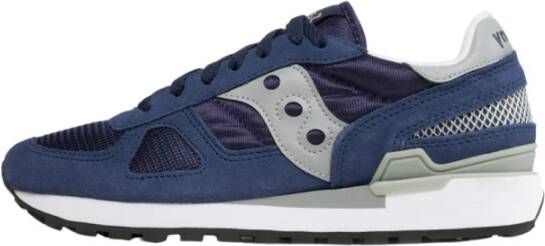 Saucony Logo Sneakers Suède Canvas Rubber Zool Blue Heren - Foto 7