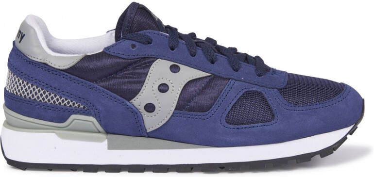 Saucony Logo Sneakers Suède Canvas Rubber Zool Blue Heren - Foto 5