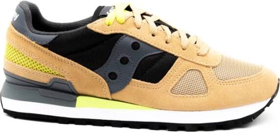 Saucony Stoffen en Suède Sneakers met Rubberen Zool Brown Heren