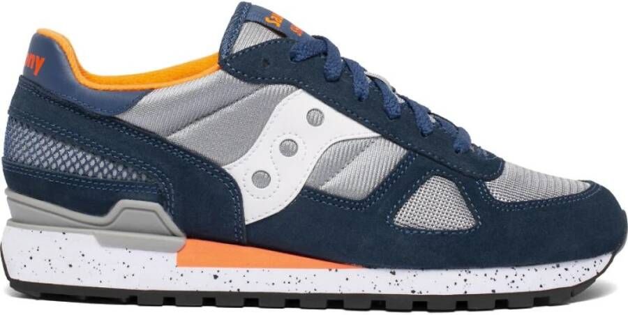 Saucony Blauwe en grijze originele sneakers met voorlogo Blue Heren