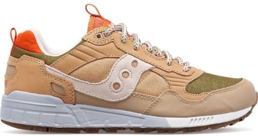 Saucony Unisex Leren en Textiele Sneakers Beige Heren