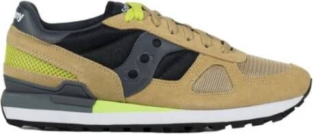 Saucony Stoffen en Suède Sneakers met Rubberen Zool Brown Heren