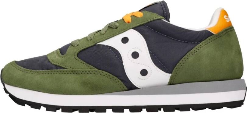 Saucony Groene Sneakers met Stoffen Voering en Rubberen Zool Groen Heren