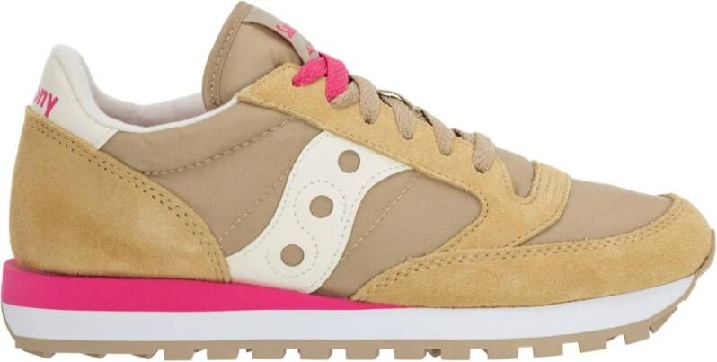 Saucony Eenvoudige Jazz Sneakers met Vetersluiting Beige Dames - Foto 6