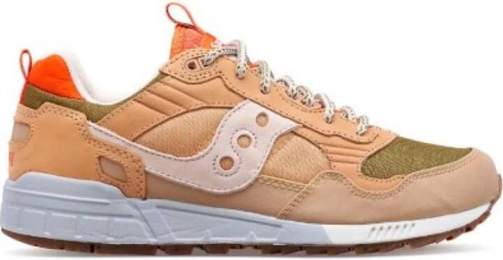 Saucony Unisex Leren en Textiele Sneakers Beige Heren