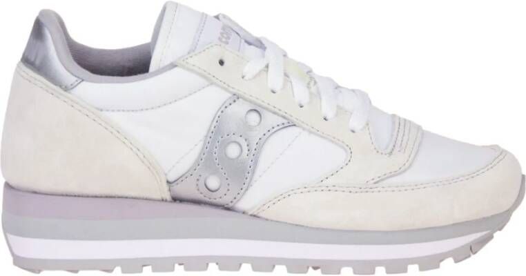 Saucony Witte-Zilveren Textielen Damessneaker White Dames
