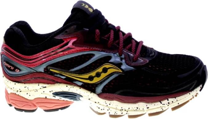 Saucony Zwart Bordeaux Sneakers met Suède en PVC Details