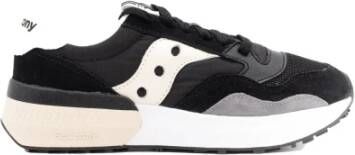 Saucony Zwarte Sneakers met Stoffen Voering en Rubberen Zool Zwart Heren