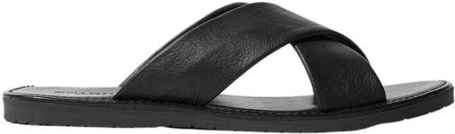 Scarosso Adriano Sliders Handgemaakte Italiaanse leren sandalen Black Heren