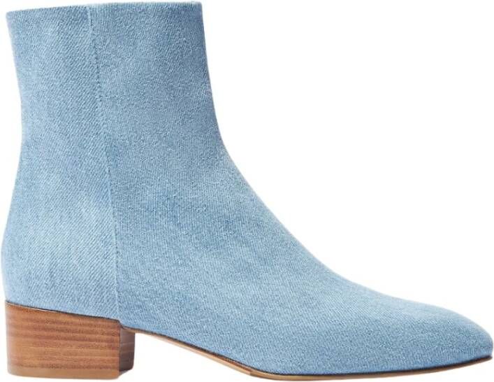 Scarosso Ambra Lichtblauwe Denim Enkellaars met Hak Blue Dames