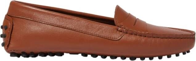 Scarosso Ashley Loafers Handgemaakte Italiaanse leren schoenen Brown Dames