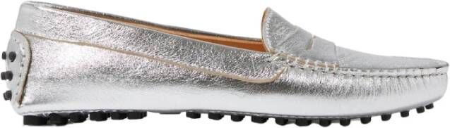 Scarosso Ashley Loafers Handgemaakte Italiaanse Leren Schoenen Gray Dames